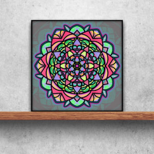 image of an art print against a gray background