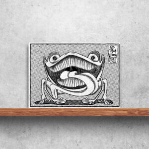 image of an art print against a gray background